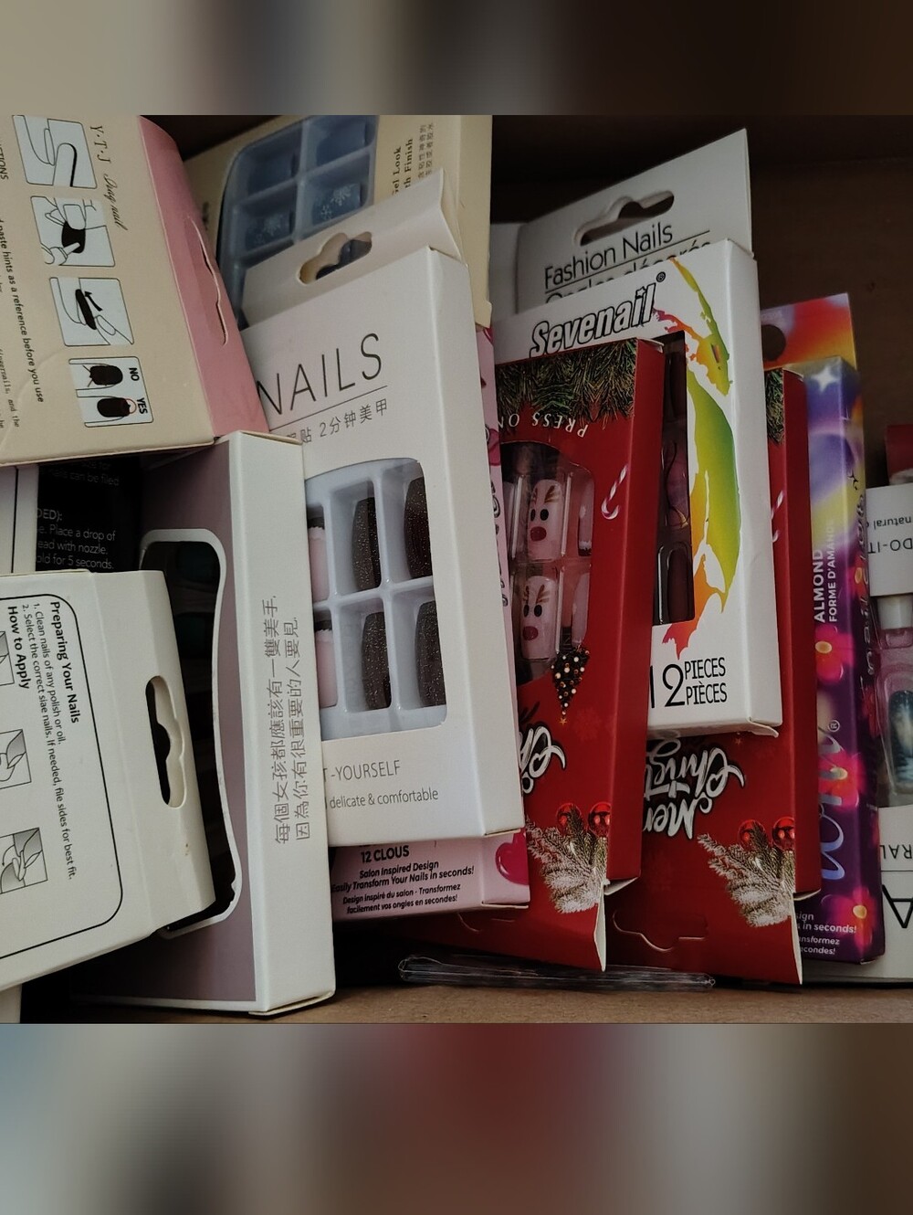 Nail Lot Over Press On Nails Stickers Nail Powder Glue Christmas  Gift